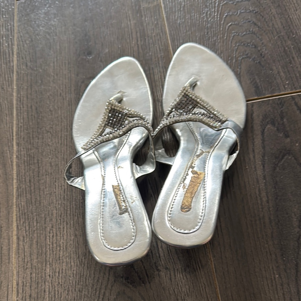 Silver Sandals with Soft Rounded Toes